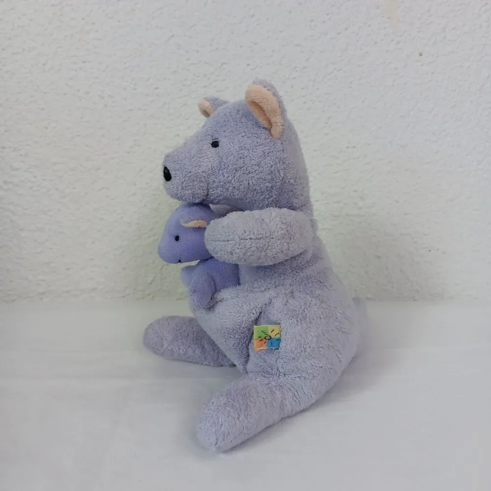 Baby Vintage Carter's John Lennon Purple Kangaroo & Joey Plush Rattle Toy